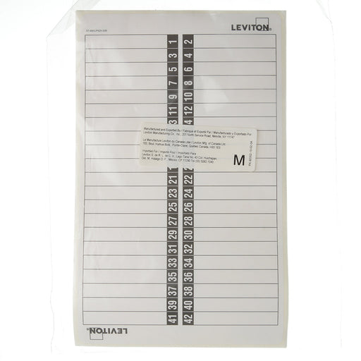 Leviton 42 Space Load Center Circuit Identification Sticker Pack For Standard Doors (LSTK4)