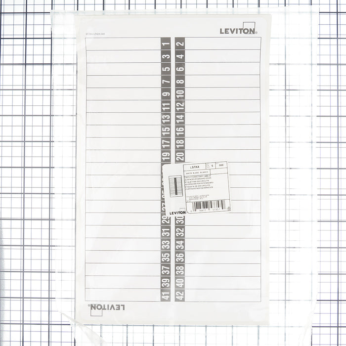Leviton 42 Space Load Center Circuit Identification Sticker Pack For Standard Doors (LSTK4)