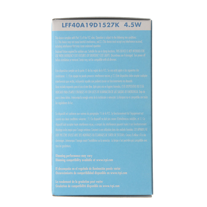 TCP LED 40W EQ Glass A19 Dimmable 2700K (LFF40A19D1527K)