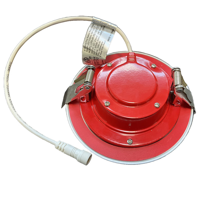 Lotus LED Lights 4 Inch Round White Regressed Backlit LED 2-Hour Fire Rated 9W CCT Selectable 2700K/3000K/3500K/4000K/5000K Up To 1100Lm Air-Tight 90 CRI (LFR-4R-RB-9W-5CCT)