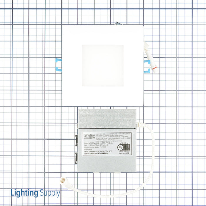 Lotus LED Lights 4 Inch Square Super Thin 13.5W LED 3000K White 110 Degree 850Lm Type IC Airtight Wet Locations Energy Star 80 CRI (LL4S-30K-WH)