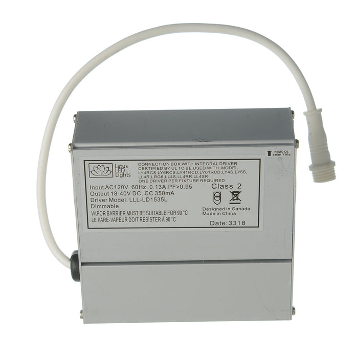 Lotus LED Lights 4 Inch Square Super Thin 13.5W LED 4000K White 110 Degree 950Lm Type IC Airtight Wet Locations Energy Star 80 CRI (LL4S-40K-WH)