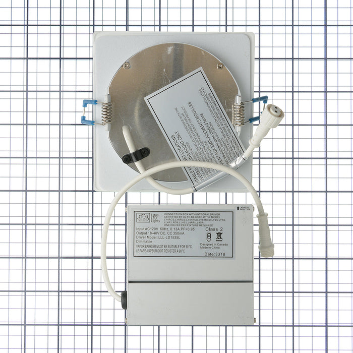 Lotus LED Lights 4 Inch Square Super Thin 13.5W LED 4000K White 110 Degree 950Lm Type IC Airtight Wet Locations Energy Star 80 CRI (LL4S-40K-WH)