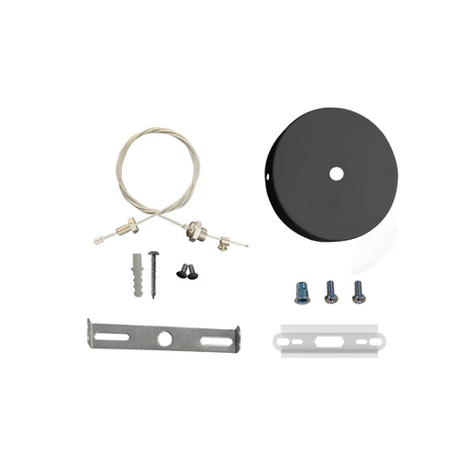 Maxlite 112770 L-Max Linear Architectural Luminaire Non-Power Pendant/Canopy Mount Kit Black No Feed Canopy Includes Bolt Anchor/15 Foot Steel Cable (LM2-CNPYCBKITB)
