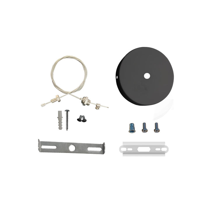 Maxlite 112770 L-Max Linear Architectural Luminaire Non-Power Pendant/Canopy Mount Kit Black No Feed Canopy Includes Bolt Anchor/15 Foot Steel Cable (LM2-CNPYCBKITB)