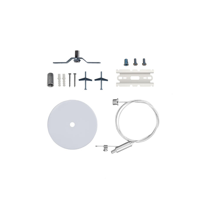 Maxlite 112753 L-Max Linear Architectural Luminaire Non-Power Pendant/Canopy Mount Kit White No Feed Canopy Includes Bolt Anchor/15 Foot Steel Cable (LM2-CNPYCBKIT)