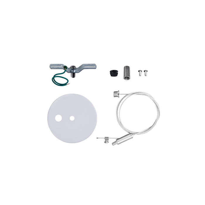 Maxlite 112752 L-Max Linear Architectural Luminaire Power Pendant/Canopy Mount Kit White Power Feed Canopy Kit With Hardware Includes 15 Foot Steel Cable (LM2-PWCNPY)