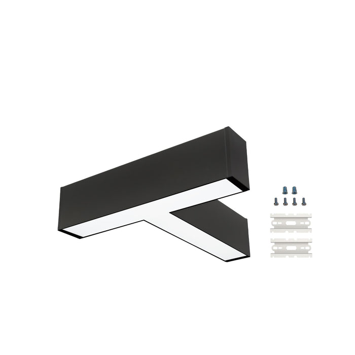 Maxlite 112767 L-Max Linear Architectural Luminaire T Connector 2 Foot Selectable 10W/12W/16W/20W 2700K/3000K/3500K/4000K/5000K 90 CRI Black (LM2-TCONB)