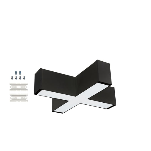 Maxlite 112768 L-Max Architectural Luminaire X Connector 2 Foot Wattage/CCT Selectable 10W/12W/16W/20W 2700K/3000K/3500K/4000K/5000K 90 CRI Black Finish (LM2-XCONB)