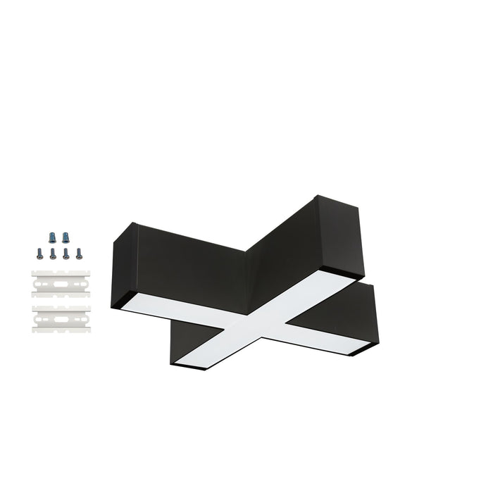 Maxlite 112768 L-Max Architectural Luminaire X Connector 2 Foot Wattage/CCT Selectable 10W/12W/16W/20W 2700K/3000K/3500K/4000K/5000K 90 CRI Black Finish (LM2-XCONB)