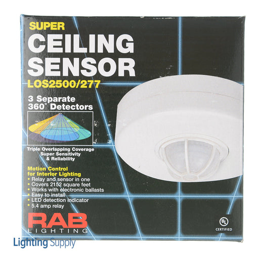 RAB Occupancy Sensor 1500W 277V Ceiling White (LOS2500/277)
