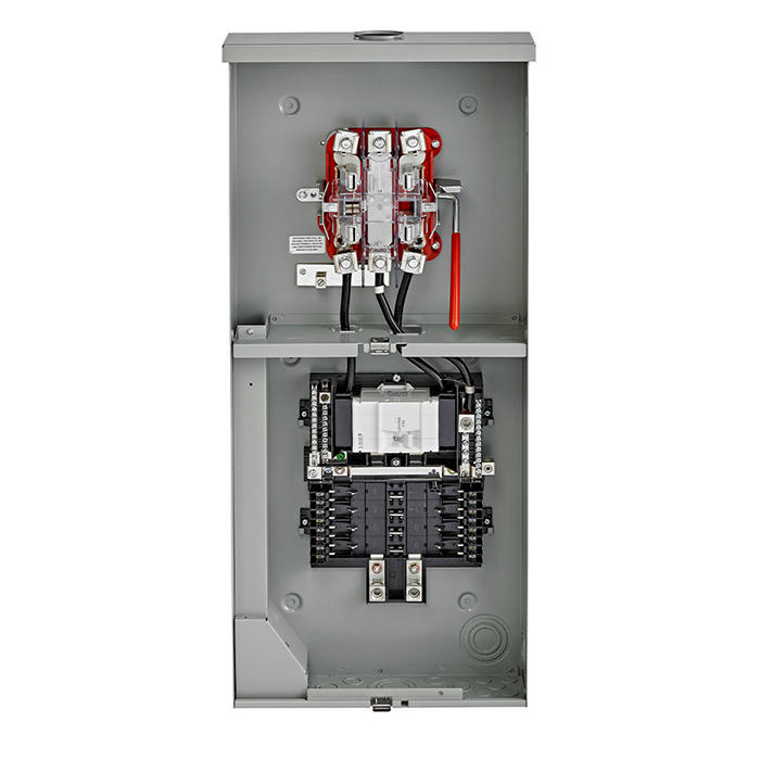 Leviton 150A Outdoor Meter Main Combo 8 Spaces Ringless With Lever Bypass 5th Jaw Installed (LS815-B5D)