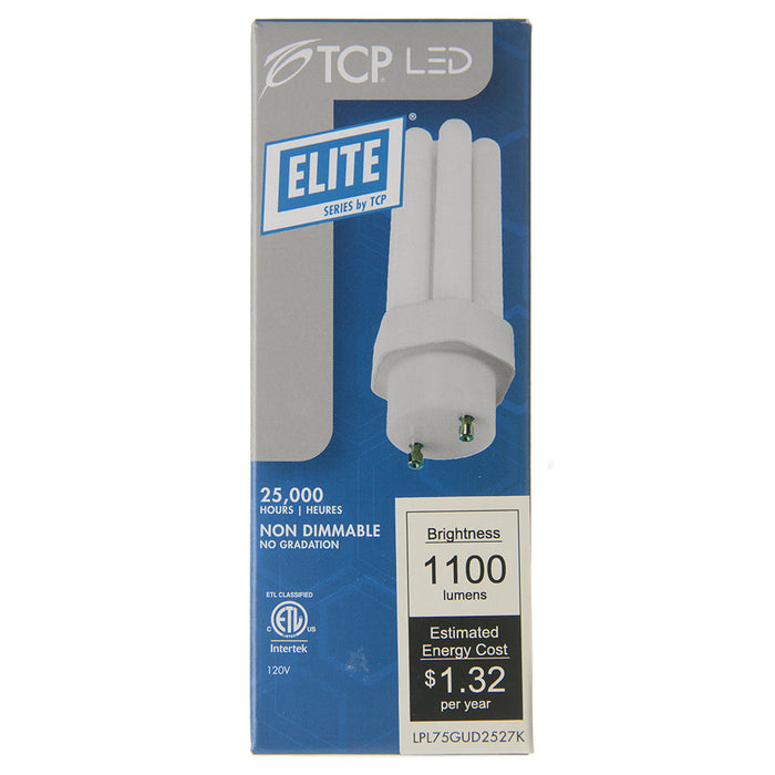 TCP 11W LED PL Lamp 1100Lm 2700K 80 CRI GU24 Base Non-Dimmable (LPL75GUD2527K)