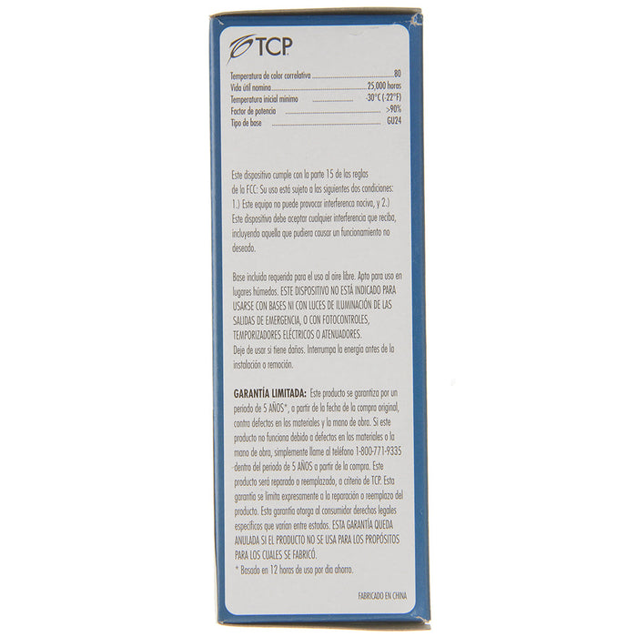 TCP 11W LED PL Lamp 1100Lm 2700K 80 CRI GU24 Base Non-Dimmable (LPL75GUD2527K)