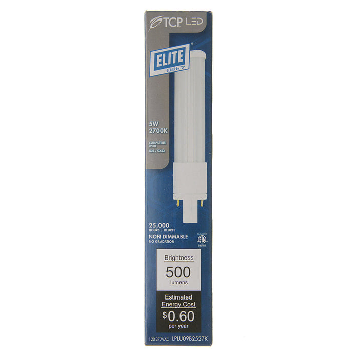 TCP LED PL Lamp 5W Type B Non-Dimmable 1U 2700K (LPLU09B2527K)