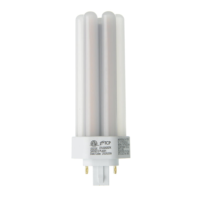 TCP LED PL Lamp 16W 1500Lm 2700K G24Q/GX24Q Base Non-Dimmable White 80 CRI Suitable For Damp Locations (LPLU32A2527K)