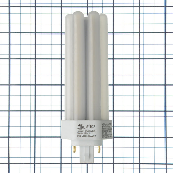 TCP LED PL Lamp 16W 1700Lm 5000K G24Q/GX24Q Base Non-Dimmable White 80 CRI Suitable For Damp Locations (LPLU32A2550K)