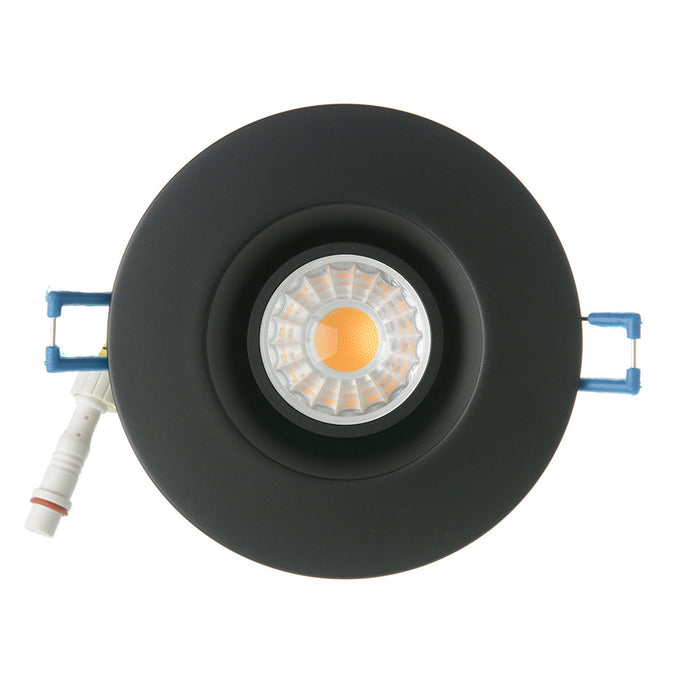 Lotus LED Lights 3 Inch Round Regressed Gimbal 7.5W LED 3000K Black 38 Degree 600Lm Type IC Airtight Wet Locations Energy Star 90 CRI (LRG3-30K-BK)