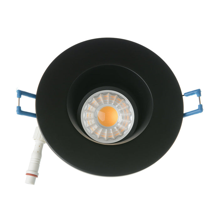 Lotus LED Lights 3 Inch Round Regressed Gimbal 7.5W LED 3000K Black 38 Degree 600Lm Type IC Airtight Wet Locations Energy Star 90 CRI (LRG3-30K-BK)