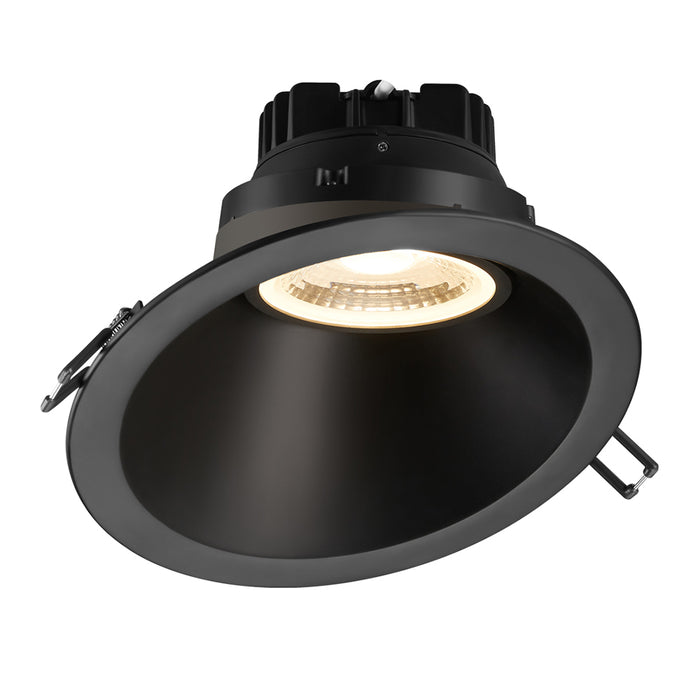 Lotus LED Lights 6 Inch 30 Degree Sloped Round Regressed Gimbal HO 18W Dim To Warm 3000K-1800K Black 38 Degree Air-Tight 90 CRI (LRG6-3018K-HO-6RSL-BK)