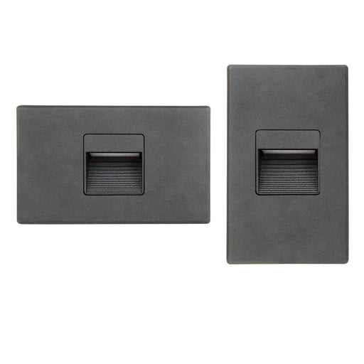 Lotus LED Lights Step Light Black 24V AC/DC 3W CCT Selectable 2700K/3000K/3500K/4000K/5000K Dimmable 100Lm Horizontal Or Vertical Install 90 CRI (LSD09-5CCT-24V-BK)