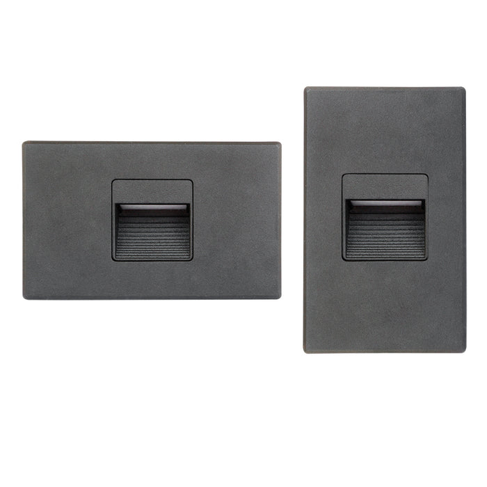 Lotus LED Lights Step Light Black 24V AC/DC 3W CCT Selectable 2700K/3000K/3500K/4000K/5000K Dimmable 100Lm Horizontal Or Vertical Install 90 CRI (LSD09-5CCT-24V-BK)