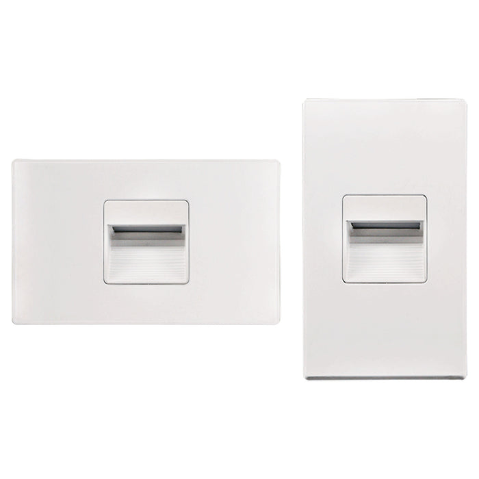 Lotus LED Lights Step Light White 24V AC/DC 3W CCT Selectable 2700K/3000K/3500K/4000K/5000K Dimmable 100Lm Horizontal Or Vertical Install 90 CRI (LSD09-5CCT-24V-WH)