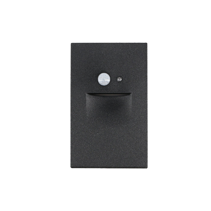 Lotus LED Lights Step Light Vertical With Motion Sensor And Photocell Black 120V 2.5W 3000K 80Lm Wet Location 90 CRI (LSD04-3K-BK)