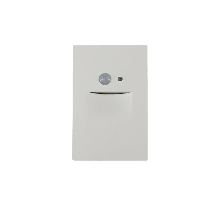 Lotus LED Lights Step Light Vertical With Motion Sensor And Photocell White 120V 2.5W 3000K 80Lm Wet Location 90 CRI (LSD04-3K-WH)