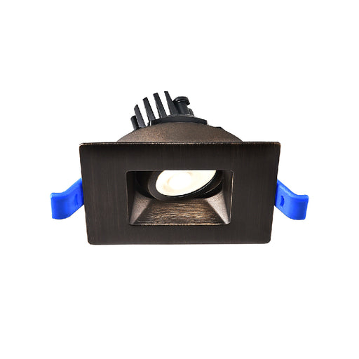 Lotus LED Lights 2 Inch Square Regressed Gimbal HO 5.5W LED 3500K Oil Rubbed Bronze 36 Degree 500Lm Type IC Wet Location Rated Air-Tight 90 CRI (LSG2-35K-HO-ORB)