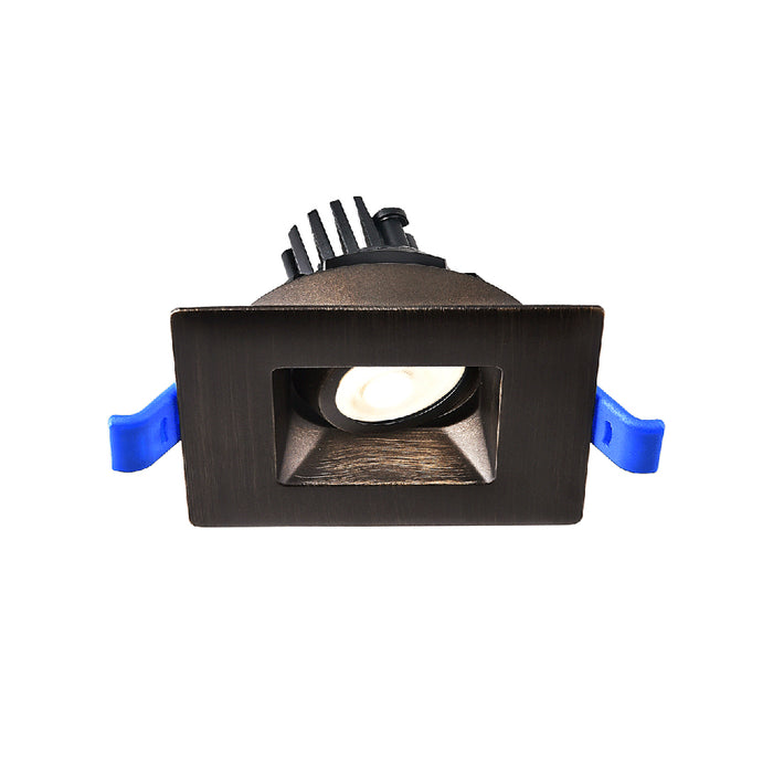 Lotus LED Lights 2 Inch Square Regressed Gimbal HO 5.5W LED 4000K Oil Rubbed Bronze 36 Degree 530Lm Type IC Wet Location Rated Air-Tight 90 CRI (LSG2-40K-HO-ORB)