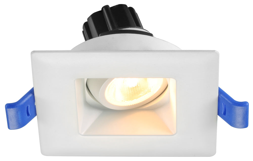 Lotus LED Lights 2 Inch Square Regressed Gimbal High Output 5.5W LED 5000K White 24 Degree 550Lm Type IC Wet Locations Airtight 90 CRI (LSG2-50K-HO-WH)