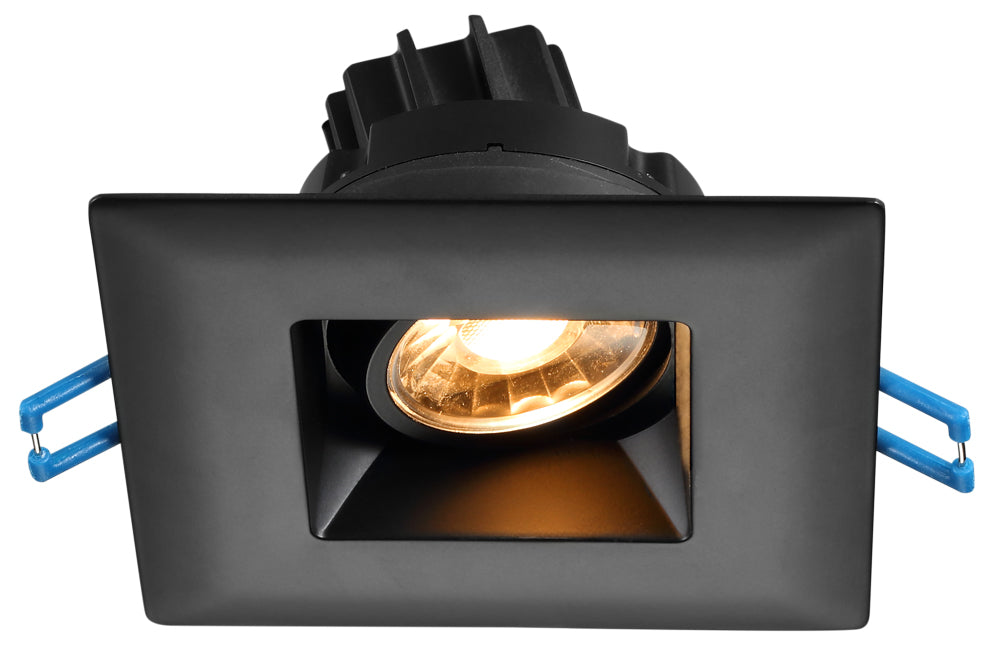 Lotus LED Lights 3 Inch Square Regressed Gimbal 7.5W LED 3500K Black 15 Degree 620Lm Type IC Airtight Wet Locations 90 CRI (LSG3-35K-BK-15D)