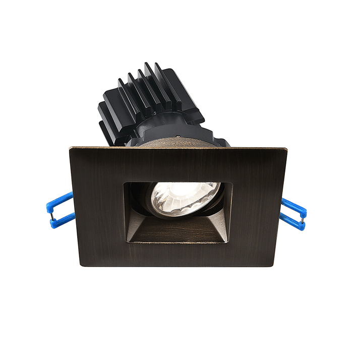 Lotus LED Lights 3 Inch Square Regressed Gimbal Dim To Warm 3000K-1800K 11W LED Oil Rubbed Bronze 38 Degree Air-Tight 90 CRI (LSG3-3018K-HO-ORB)