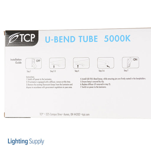 TCP 4 Foot LED Pro Line T8 U-Bend 15W 1800Lm 5000K 80 CRI G13 Base 120-277V (LSU6T815IS50K)