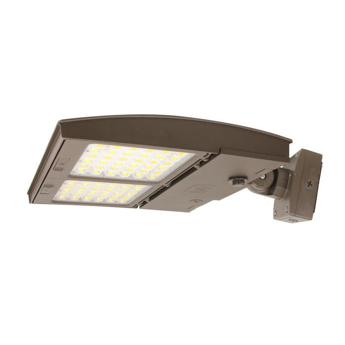 Maxlite 113102 M Series Area Flood Wattage/CCT Selectable 55W/75W/100W 3000K/4000K/5000K Changeable Lens Type IV Wide Bronze Variable Wall Mount (M100UC4W-WCSBVCR)