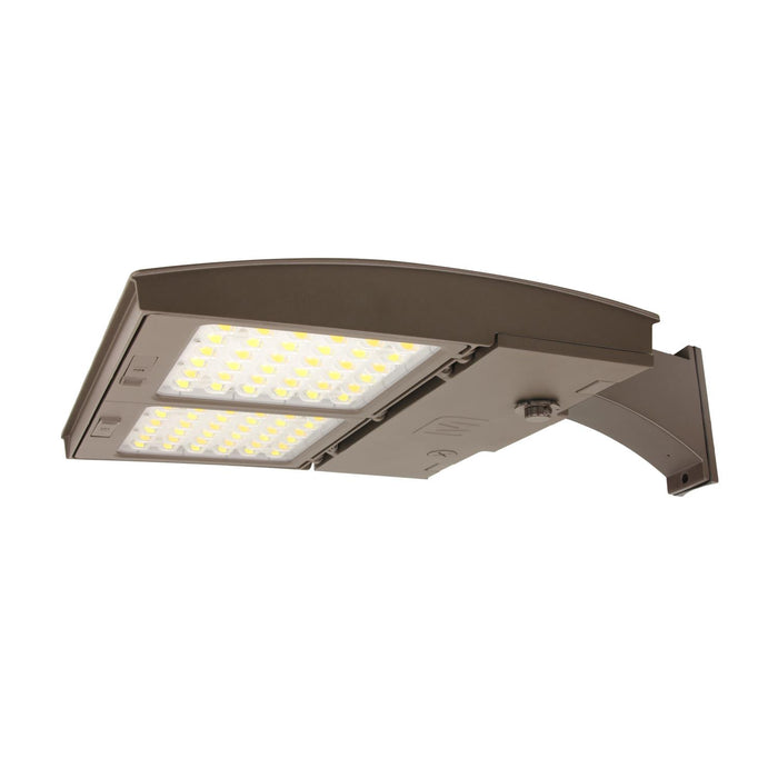 Maxlite 113335 M Series Area Flood Wattage/CCT Selectable 55W/75W/100W 3000K/4000K/5000K Changeable Lens Type V Square/Flood Wide Square Bronze Straight Arm Mount (M100UC5S-WCSBACR)