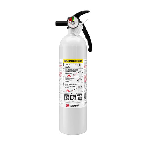 Kidde M110G Basic 110 Fire Extinguisher 1-A:10-B:C 2.5 Pound Nylon Strap Bracket White Disposable (466627MTL)