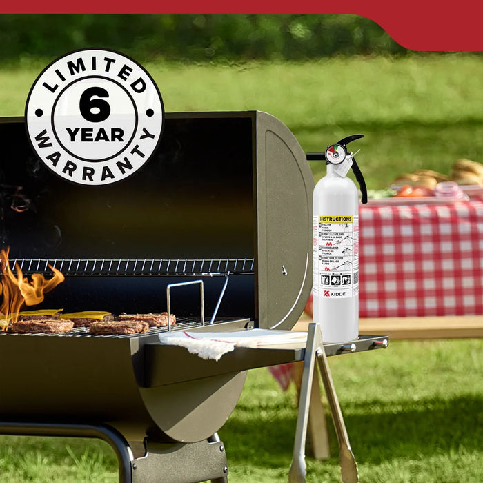 Kidde M110G Basic 110 Fire Extinguisher 1-A:10-B:C 2.5 Pound Nylon Strap Bracket White Disposable (466627MTL)