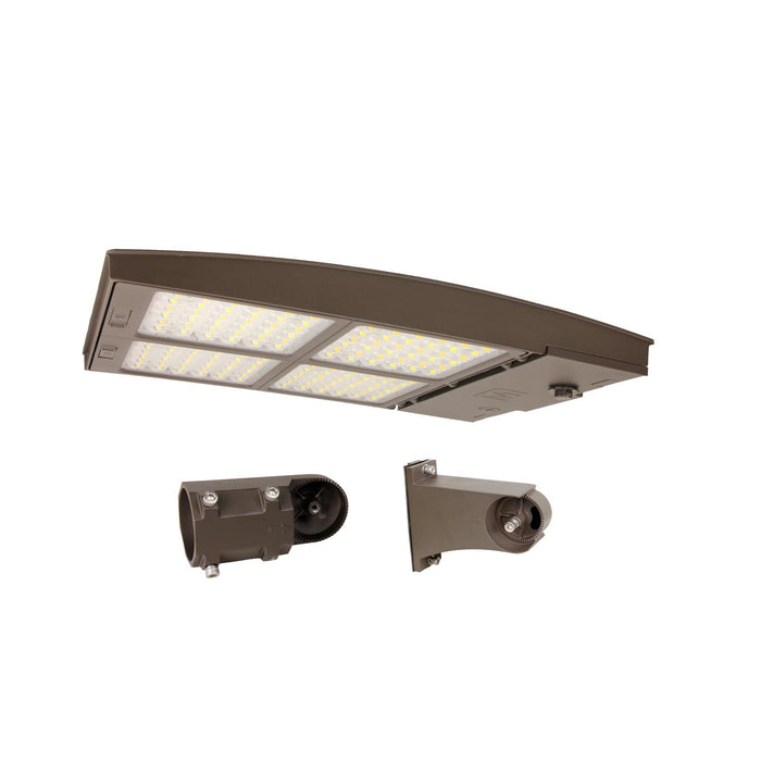 Maxlite 113683 M Series Area Flood 200W CCT Selectable 3000K/4000K/5000K Changeable Lens Type III Medium Bronze Flexible And Slipfitter Arms (M200UC3M-CSB2CR)