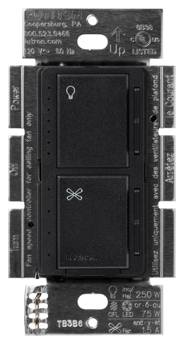 Lutron Maestro 1.5A/75W Fan/Light Speed Control Midnight (MACL-LFQ-MN)