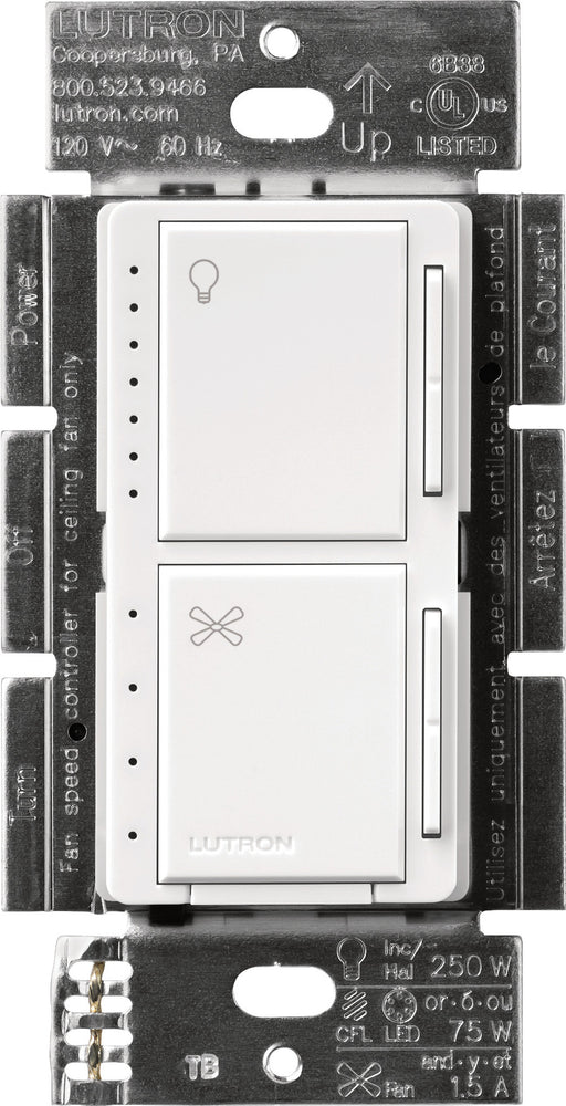 Lutron Maestro 1.5A/75W Fan/Light Speed Control White Clamshell (MACL-LFQH-WH)