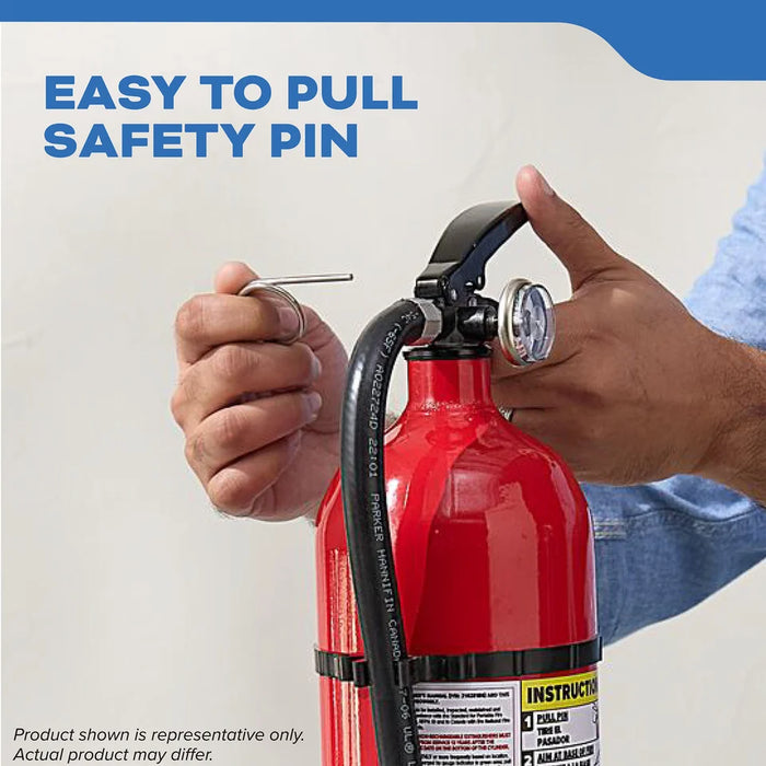 Kidde MAR210 Mariner 210 Fire Extinguisher 2-A:10-B:C 4 Pound Nylon Strap Bracket White Disposable With Stainless Steel Handle/Lever (21030904)