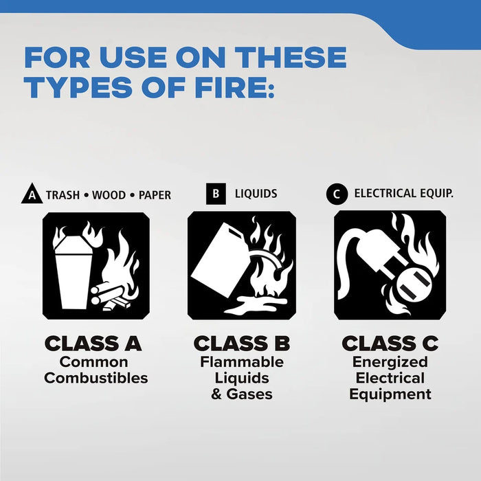 Kidde MAR210 Mariner 210 Fire Extinguisher 2-A:10-B:C 4 Pound Nylon Strap Bracket White Disposable With Stainless Steel Handle/Lever (21030904)