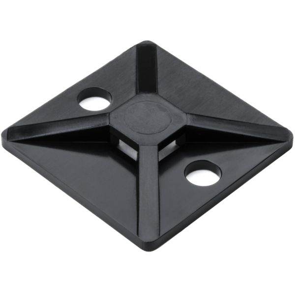 HellermannTyton Screw Mount Cable Tie Base 1.12 Inch X 1.12 Inch .18 Inch Maximum Tie Width .18 Inch Hole Diameter PA66 Black 100 Per Package (MB40C2)