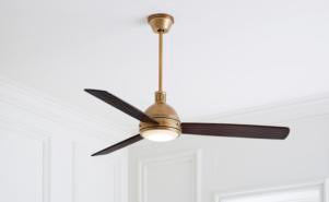 Generation Lighting Hicks 60 Inch LED Ceiling Fan Hand Rubbed Antique Brass Finish (3HCKR60HABD)