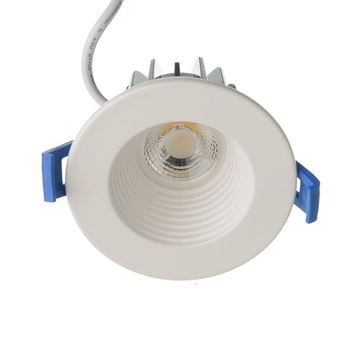GM Lighting 120V MicroTask3 3 Inch Round Downlight CCT Selectable 2700K/3000K/3500K/4000K/5000K 90 CRI Integrated Power Supply And Junction Box Dimmable White (MDL-3R-5CCT-WH)