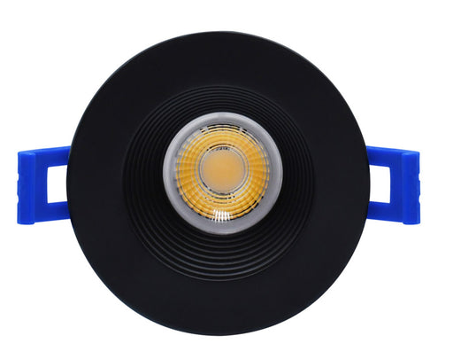 GM Lighting Mini IC Rated Deep Regressed LED Downlight 120V 8W CCT Selectable 2700K/3000K/3500K/4000K/5000K 90 CRI 3-3/8 Inch Diameter Black (MDL-3R-5CCT-BK)