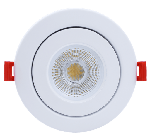 GM Lighting MDL-4 120V MicroTask4 Gimbal Rotatable Recessed LED Downlight CCT Selectable 2700K/3000k/3500K/4000K/5000K Round White (MDL-4GR-5CCT-WH)