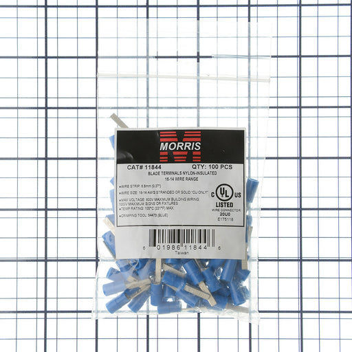MORRIS 16-14 .118x.031 Nylon Insulated Blade Terminals (11844)